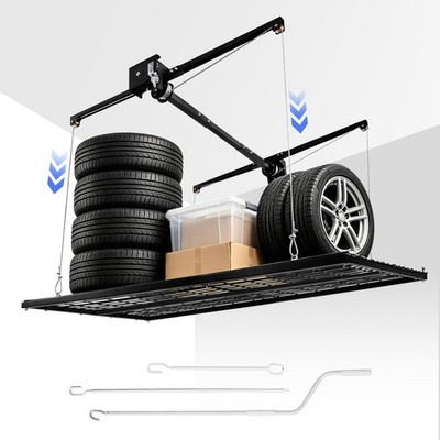 Overhead Garage Ceiling Mounted Storage Rack Lift Heavy-duty Height Adjustable