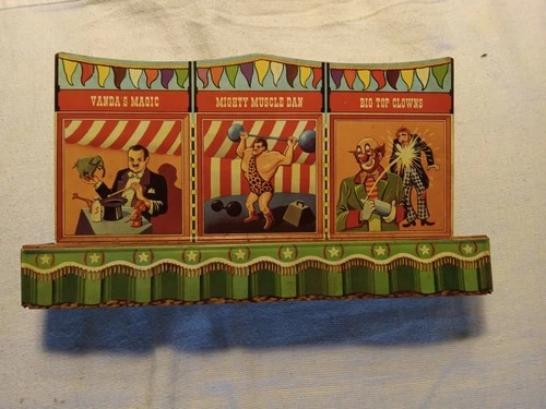 MARX TOYS BIG TOP CIRCUS SIDE SHOW TIN LITHOGRAPH STAGE 1950S PLAY SET