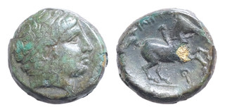 Kings of Macedon Philip II AE18mm. 5 6g 359 336 BC. Apollo Horseman