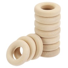 100pcs 0.5" Unfinished Wooden Rings Natural Wood Macrame Rings