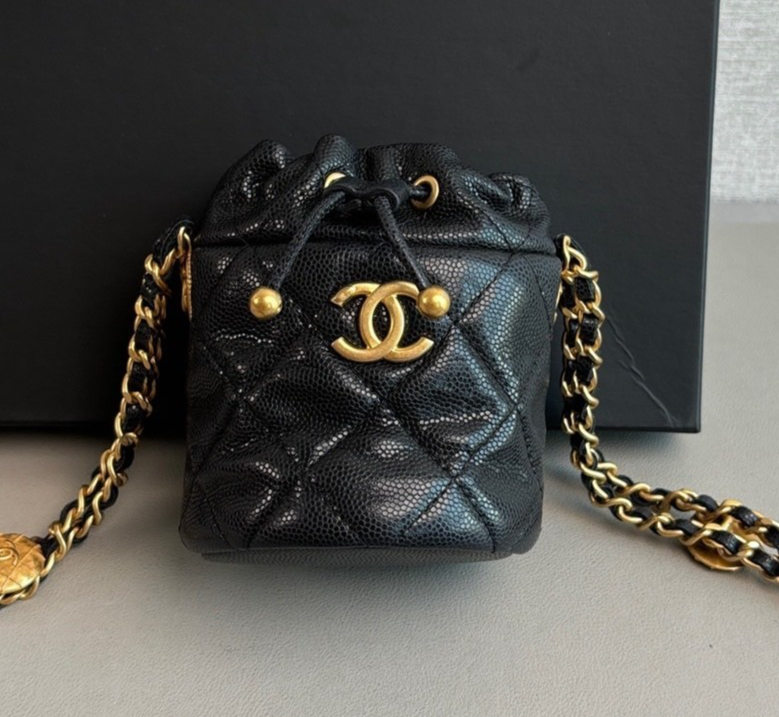 CHANEL 22A Bucket mini Drawstring Chain Shoulder bag Crossbody
