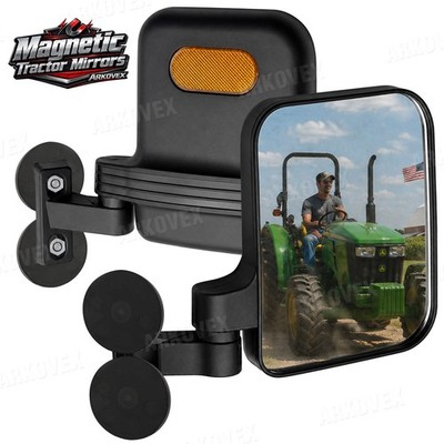 1 Pair Universal Magnetic Tractor Mirrors Non-Slip No Drilling for John Deere