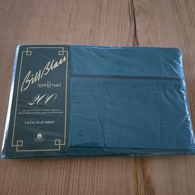 Bill Blass Springmaid Windemere King Flat Sheet Emerald Green New
