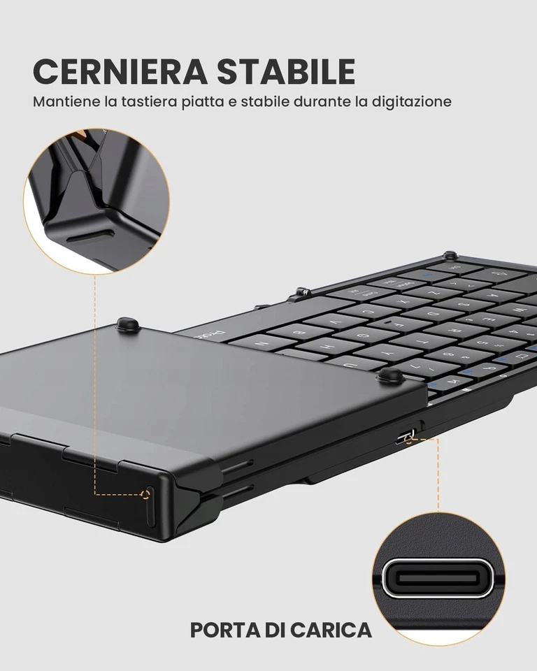 ProtoArc Faltbare kabellose Tastatur XK01 Bluetooth-Tastatur QWERTZ - Bild 4 von 4