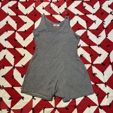 Vintage 1930s Gray Cotton Swimsuit One Piece Women  s As Is Worn Sportswear