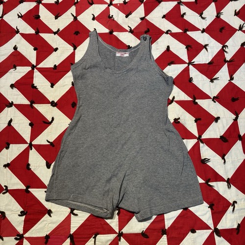Vintage 1930s Gray Cotton Swimsuit One Piece Women’s As Is Worn Sportswear