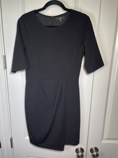 LULUS Dress Westwood Black Half Sleeve Sheath Stretch Knit Lined Size Large