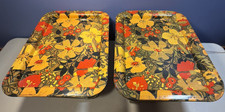 Metal TV Lap Trays "Flower Power" - Set of 2**  Vintage