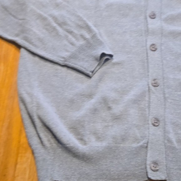 Basic Editions Men Large Gray V-Neck Button Down … - image 4