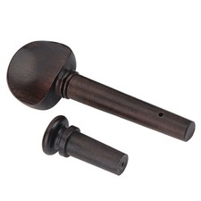 1Set Ebony Wood Violin Parts 4/4 Fittings Chinrest Pegs Tailpiece Tunners Endpin