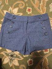Ladies Sz 2 Gray LOFT Button Trimmed Dressy Shorts