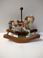 Rocking -Carousel Horse- Hand Painted -Ceramic Wood