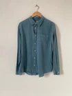 Nudie Mens Shirt XL Blue Chuck Smooth Twill Button Down Extra Large
