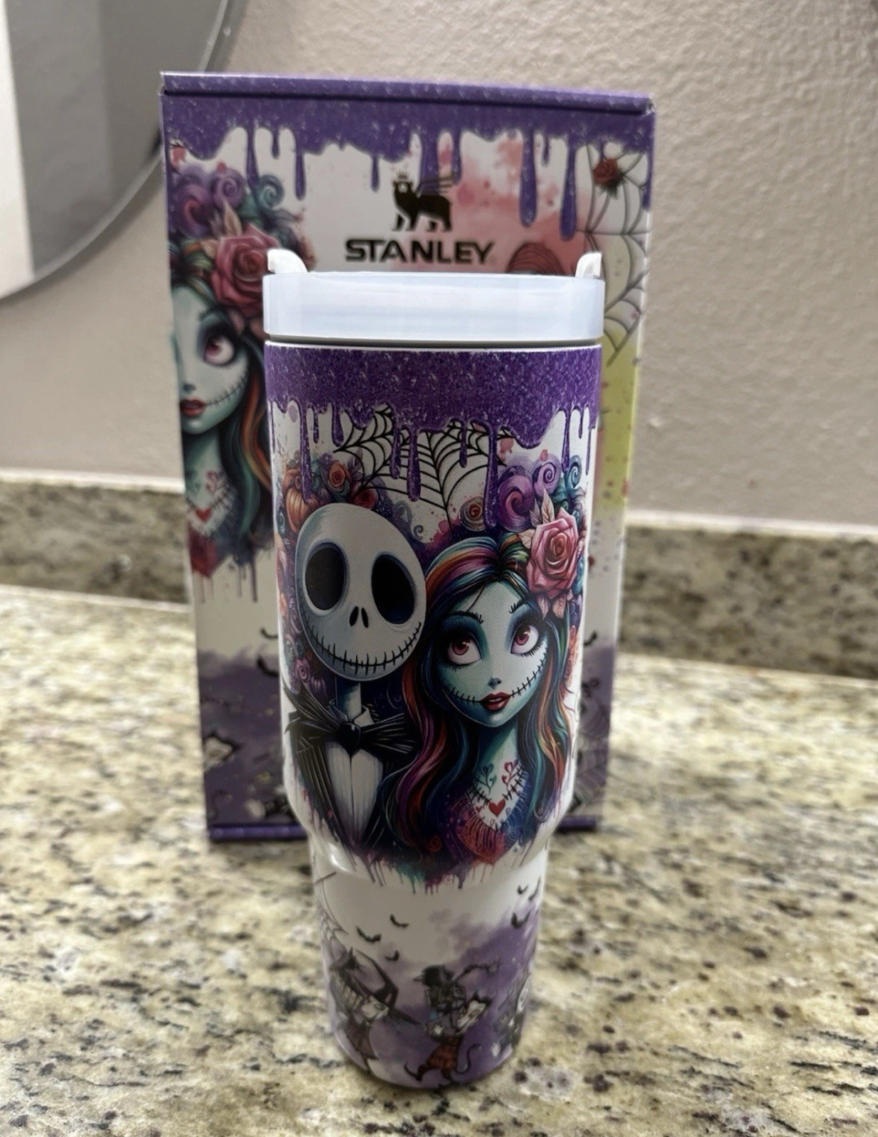 Stanley 40oz Tumbler Nightmare Before Christmas Gift Box Straw Topper