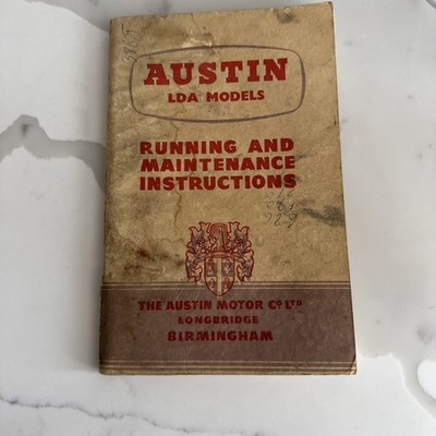 AUSTIN LDA.1 LDA.2 SERIES 1 & 1.5 TON VAN ORIG. 1955 OWNERS INSTRUCTION HANDBOOK