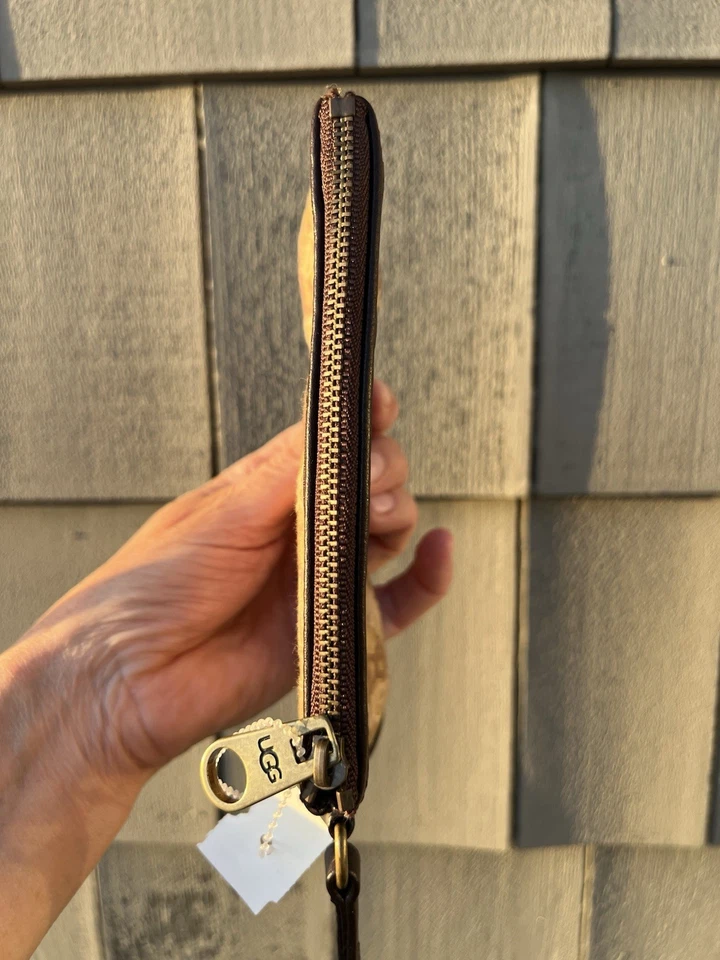 Vintage Y2K UGG Logo Sol Seda Algodón Cuero Pulsera Marrón Tostado Festival Foto 4 de 4