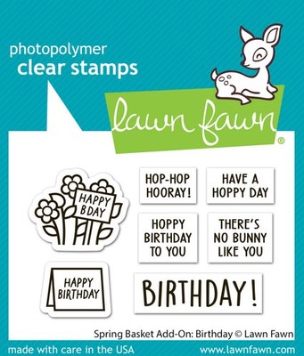 Lawn Fawn, clear stamp, spring basket add-on: birthday 