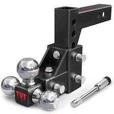 Tyt Adjustable Tri-ball Trailer Hitch For 2 Inch Receiver 5 Droprise Triple...