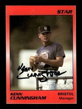 1990 Star Bristol Tigers 27 Kenn Cunningham MGR double signed auto autograph rar