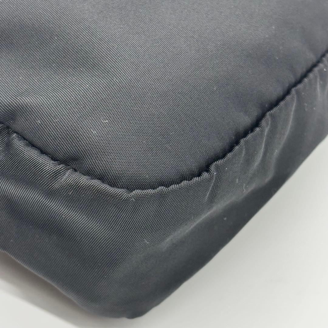 PRADA black nylon pouch with triangular plate - image 11