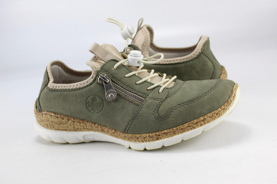 Rieker Gr.38 Damen Halbschuhe Slipper Sneaker Loafers  Grün TOP  P 351