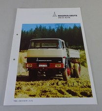 Prospekt Magirus-Deutz LKW 310 D 16 FK Frontlenker Pritsche Stand 08/1975