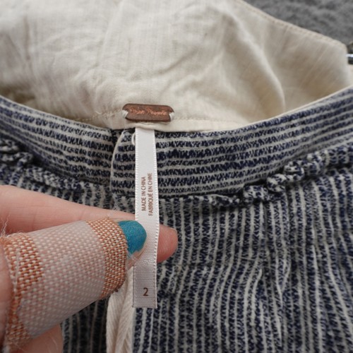 Pantalon Free People Light At Sunrise taille 2 rayures bleues femme cordon décontracté - Photo 5/15