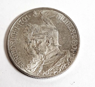2 RM 1901 Regierungsjubiläum Wilhelm der II. König von Preussen, in stg. - Bild 1 von 4