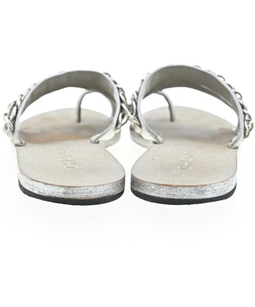 Chanel Vintage Sandals Shoes Silver Size 37.5 US About 7.5 For Women thumbnail 9