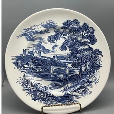 Wedgwood Countryside Blue Transferware Plate Vintage England Blue White