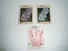 lote vintage de 3 crossman seed corporation larkspur sin abrir