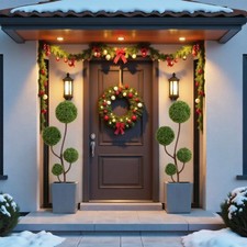 Artificial Boxwood Topiary Tree, 5FT Tall Triple Ball-Shaped Faux Plant-1pc/set