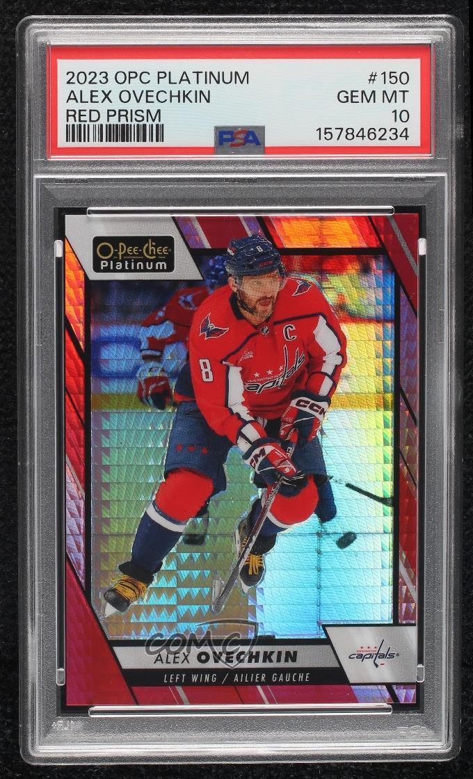 2023-24 O-Pee-Chee Platinum Red Prism 159/199 Alex Ovechkin #150 PSA 10 GEM MT