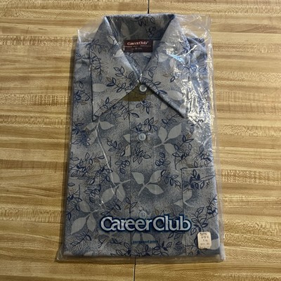 Vintage NOS Career Club Shirt Men's Long Sleeve U.S.A 14-s- 14 1/2 #oa1010 Flor