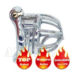 Stainless Steel Male Chastity Device With Removable PA Puncture Cage Rings Lock