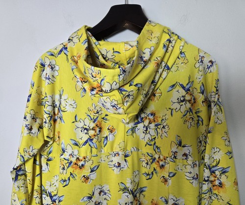 LULAROE Womens AMBER Hoodie Large Yellow Floral Sweatshirt Colorful Fun - Picture 6 of 12