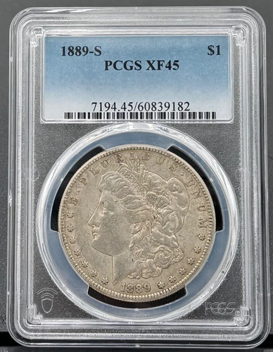 1889 S Morgan Silver Dollar $1 PCGS XF 45, Low Mintage, Semi-Key Date