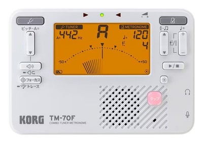 KORG TM-70F Tuner Metronome White C1-C8 Focus Mode LCD Meter Compact Size Japan