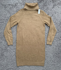 Banana Republic Turtleneck Sweater Dress Size Small Beige Long Sleeve Pullover