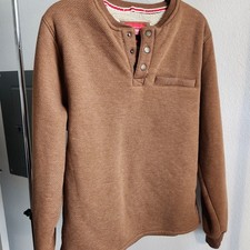 Coleman Men's Thermal Henley Sherpa Lined Pullover Shirt Brown Size L