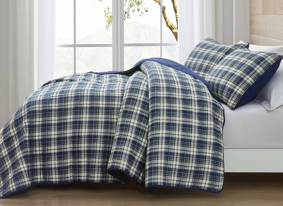 Conjunto de edredón ligero King Chezmoi Collection 3 piezas de algodón lavado Foto 3 de 4