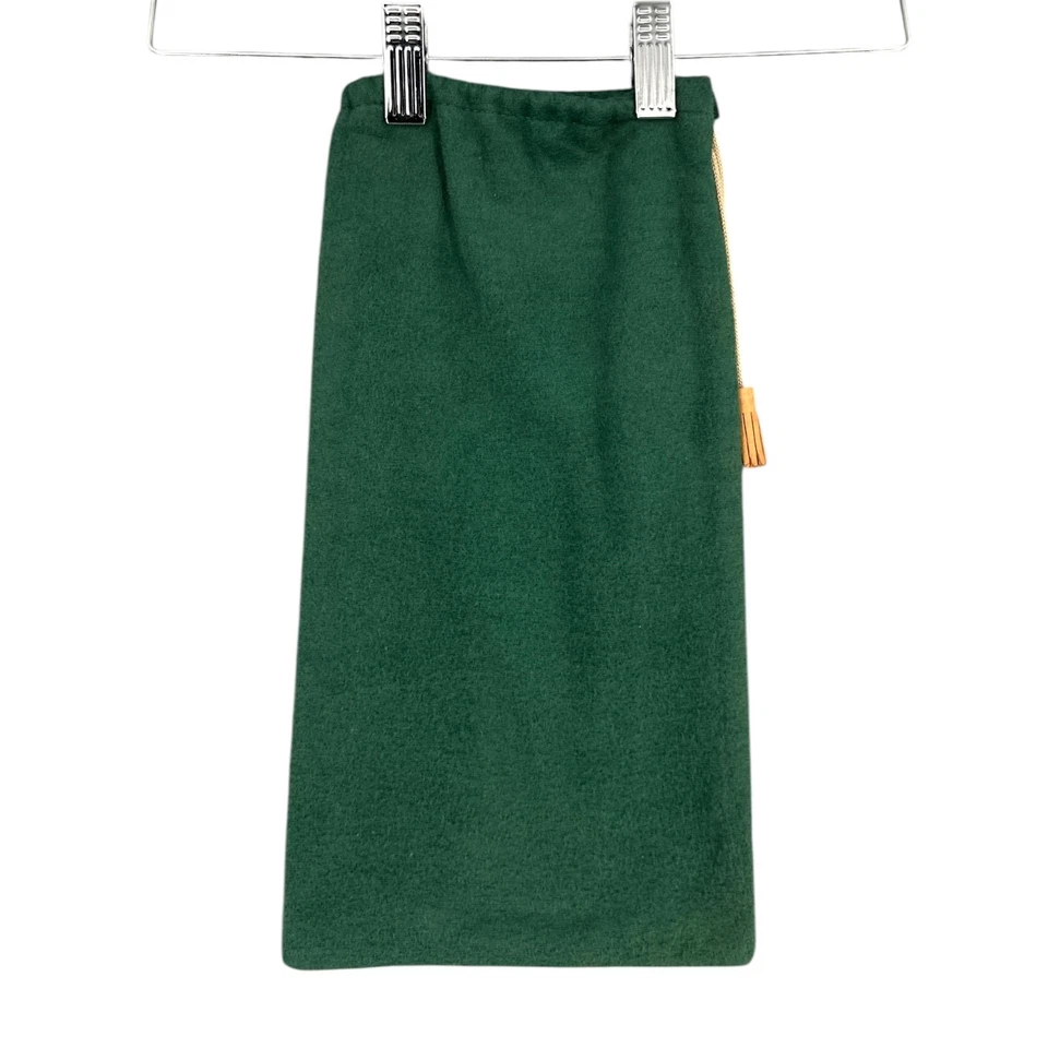 Bolso Ralph Lauren Verde Oscuro Cierre con Cordón Cuero Detalle Borla Foto 2 de 4