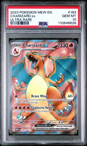 Pokémon 151 CHARIZARD EX 183/165 Ultra Rare Scarlet Violet PSA 10