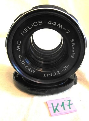 HELIOS - 44M-7 MC 58mm/1:2; ZENIT OBJEKTIV M52 x 0,75; M42-Anschluß (K17)