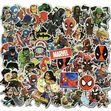 100Pcs Vinyl Marvel Super Hero Stickers Pack Skateboard Luggage Laptop Decal Lot