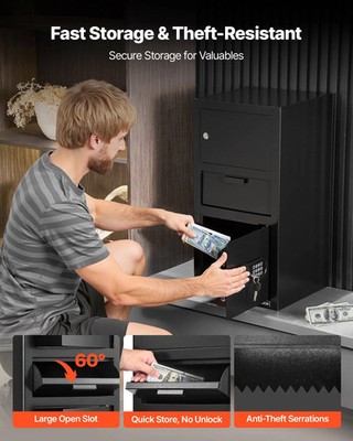 3.6 Cubic Feet Drop Safe, Large Capacity Front Drop Slot Safe Box with Digital K