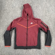 Nike Tech Fleece Windrunner Hoodie Mens Medium Red Full Zip Sweatshirt Jacket