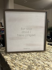 For This Child I Have Prayed Framed Baby / Nursery Wall Art 16 x 16