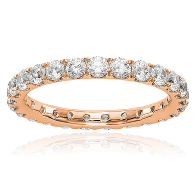 14K Solid Rose Gold 1.50 ct Diamond Eternity Anniversary Ring Wedding Band