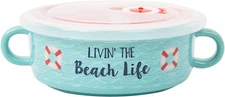 Pavilion 13.5oz Double-Handled Soup Bowl with Lid – Livin' the Beach Life, Blue
